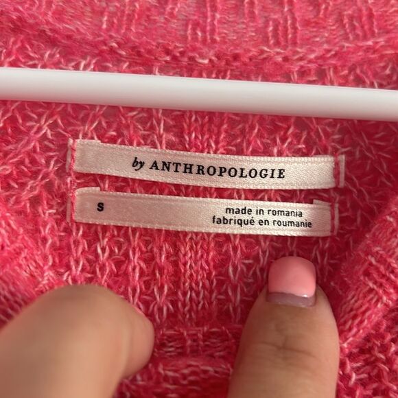 Anthropologie Cable Knit Oversized Cotton Wool Sweater Top Size S - Picture 3 of 5